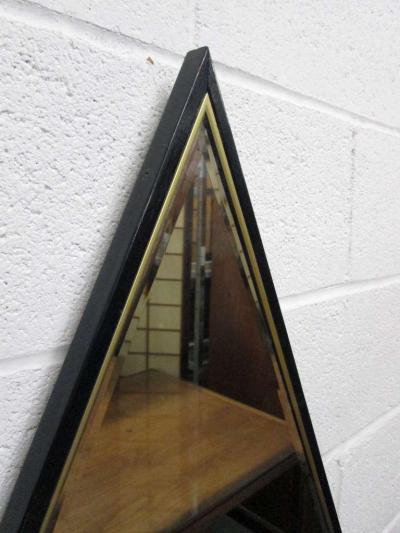 Pair of Wooden Framed Diamond Mirrors