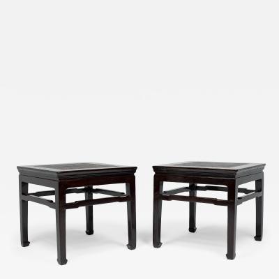 Pair of Woven Top Fang Deng Stools