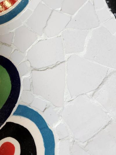 Pair of Wrought Iron Millefiori Ceramic Mosaic Side Tables Italy 1960