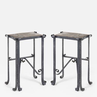 Pair of Wrought Iron Side Tables Console Tables