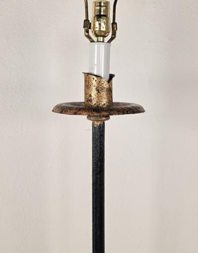 Pair of Wrought Iron Torch res with Gilt Accents circa 1970
