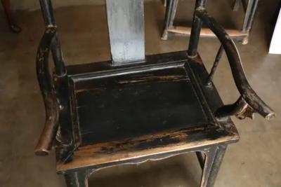 Pair of Yoke Back Elm Armchairs