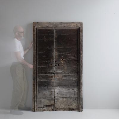 Pair of ancient wooden doors France