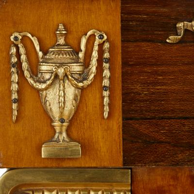 Pair of antique English Neoclassical style ormolu mounted pedestals