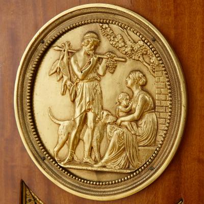 Pair of antique English Neoclassical style ormolu mounted pedestals