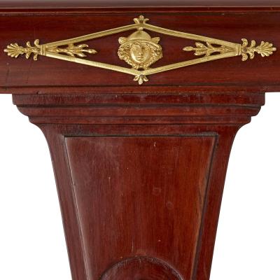 Pair of antique French Empire style mahogany and gilt bronze chairs