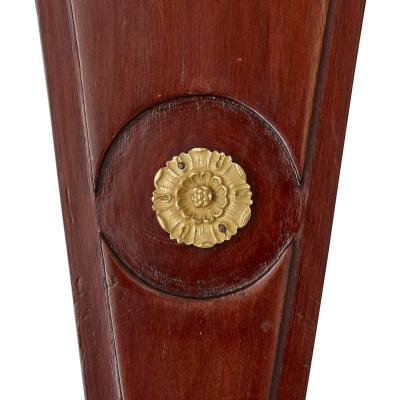 Pair of antique French Empire style mahogany and gilt bronze chairs