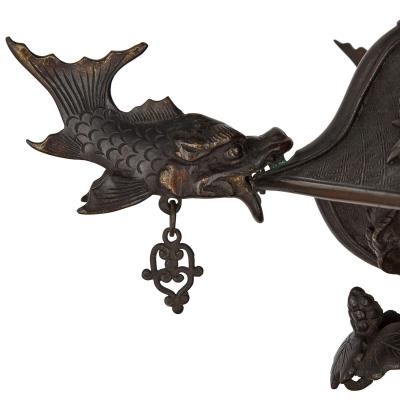 Pair of antique Japanese Meiji era bronze elephant and pagoda incense burners