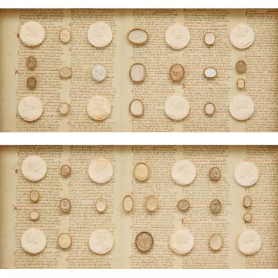 Pair of antique framed Italian Grand Tour plaster intaglios