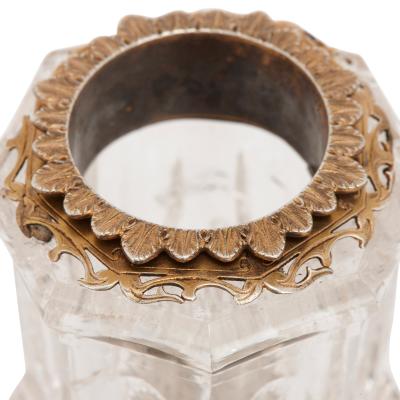 Pair of antique silver mounted rock crystal candlesticks