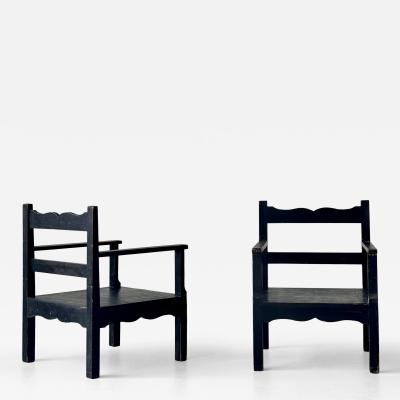 Pair of armchairs probably produced in Austria 1920s