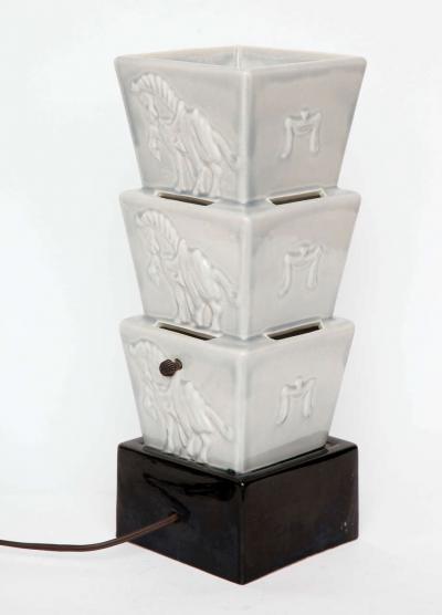 Pair of art Deco ceramic lamps