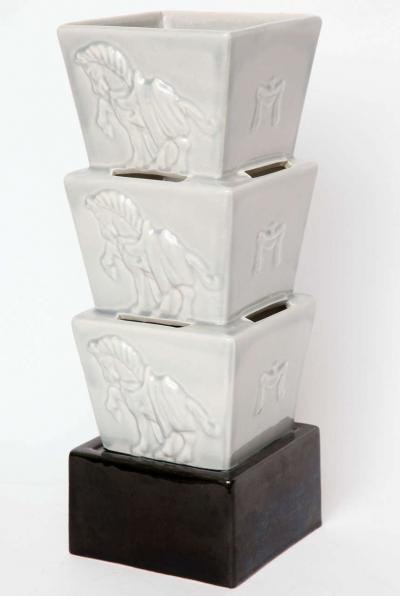 Pair of art Deco ceramic lamps