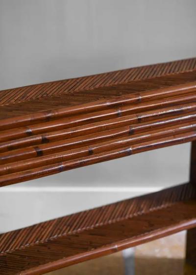 Pair of bamboo consoles with shelf Molto Editions 