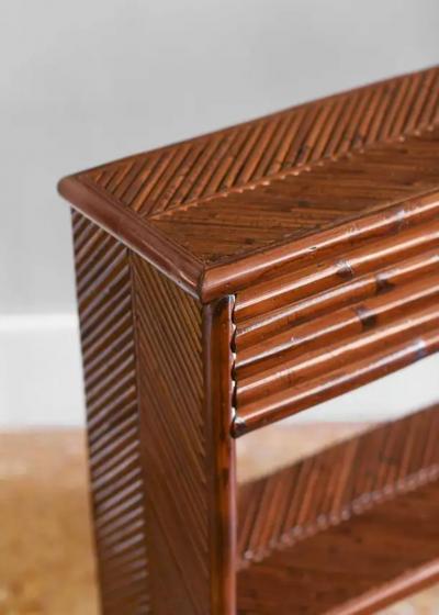 Pair of bamboo consoles with shelf Molto Editions 