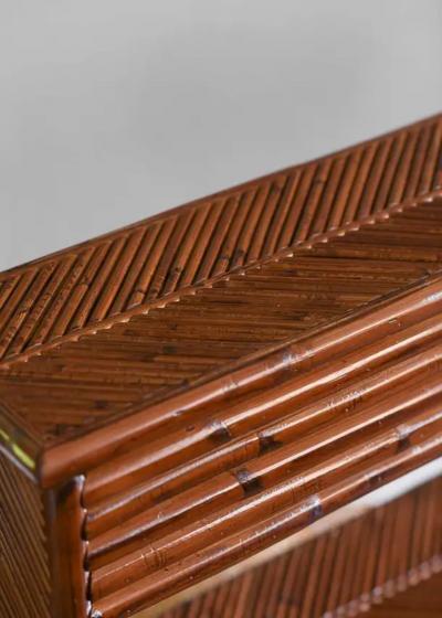 Pair of bamboo consoles with shelf Molto Editions 