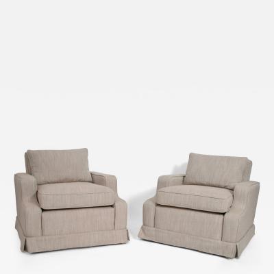 Pair of beige armchairs 1960s 