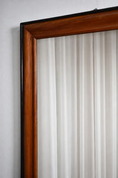 Pair of bicolor wood and ebonised wood mirrors XIXth c 