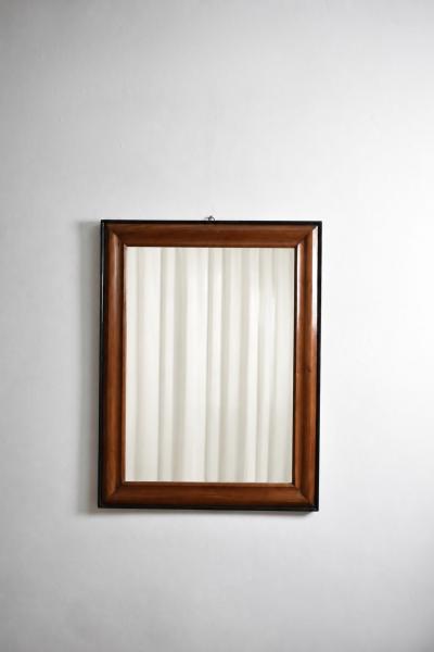 Pair of bicolor wood and ebonised wood mirrors XIXth c 