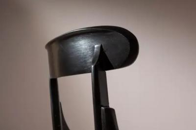 Pair of black lacquered Campanino armchairs Enzo Rotella Chiavari Italy 1950s