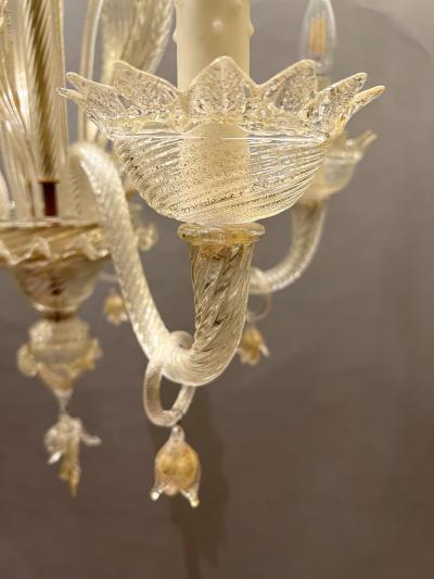 Pair of blown glass chandeliers Murano Italy circa 1970