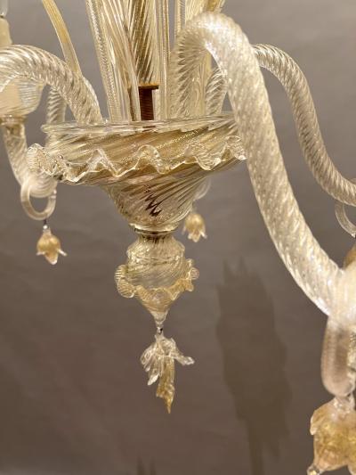 Pair of blown glass chandeliers Murano Italy circa 1970