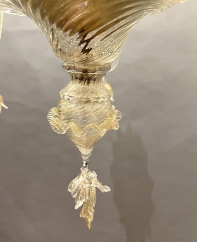 Pair of blown glass chandeliers Murano Italy circa 1970