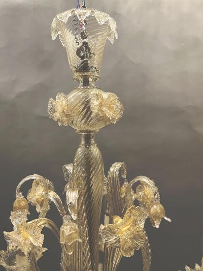 Pair of blown glass chandeliers Murano Italy circa 1970