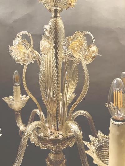 Pair of blown glass chandeliers Murano Italy circa 1970