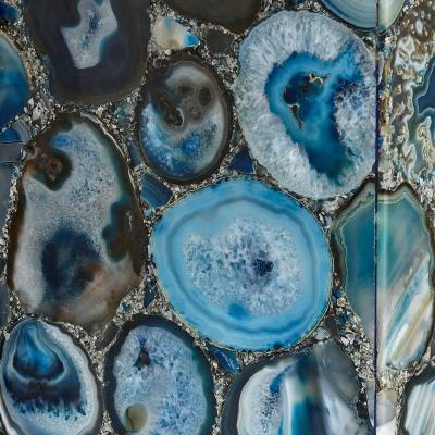 Pair of blue agate console tables