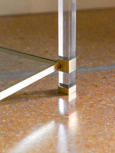 Pair of brass and glass coffee tables 1970