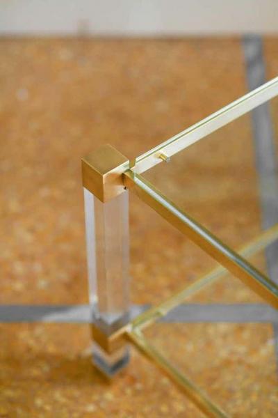 Pair of brass and glass coffee tables 1970
