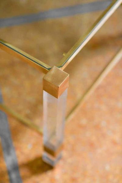 Pair of brass and glass coffee tables 1970