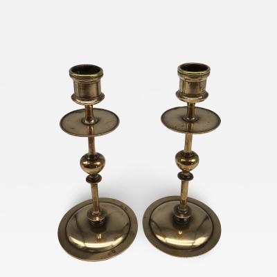 Pair of brass candlesticks