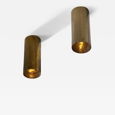 Pair of brass spotlights