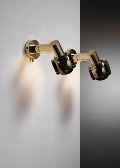 Pair of brass wall lamps