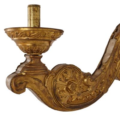 Pair of brass wall sconces in the Baroque style