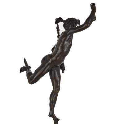 Pair of bronze sculptures of Mercury and Fortuna