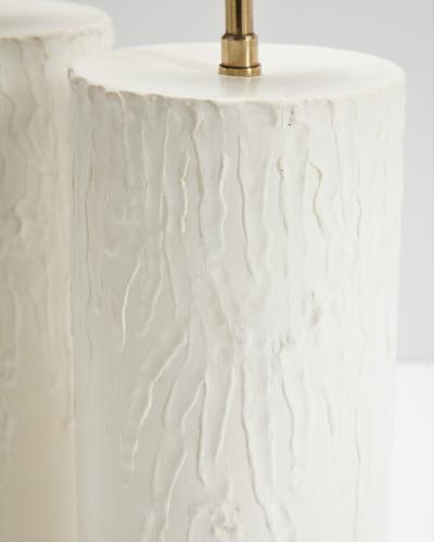 Pair of brutalist Bougies plaster lamps by Facto Atelier Paris France 2020