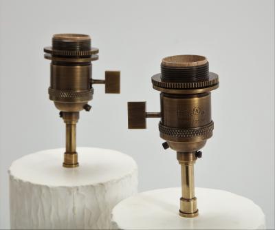 Pair of brutalist Bougies plaster lamps by Facto Atelier Paris France 2020