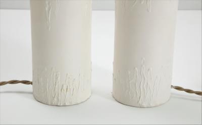 Pair of brutalist Bougies plaster lamps by Facto Atelier Paris France 2020