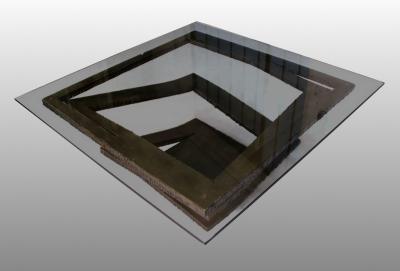 Pair of brutalist coffee tables France 1970