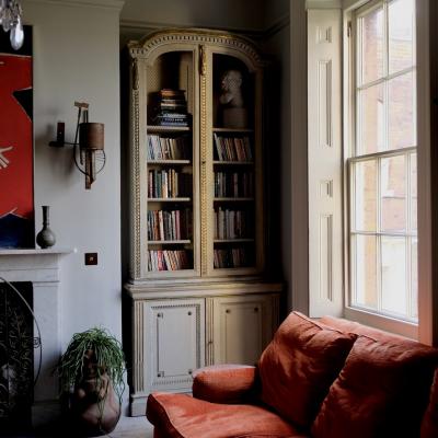 Pair of c 1900 Painted Bookcases France