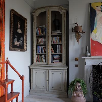 Pair of c 1900 Painted Bookcases France