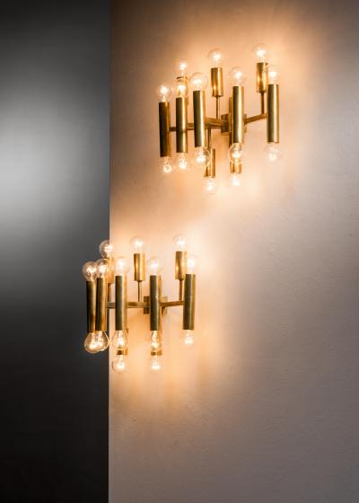 Pair of candelabra wall lamps