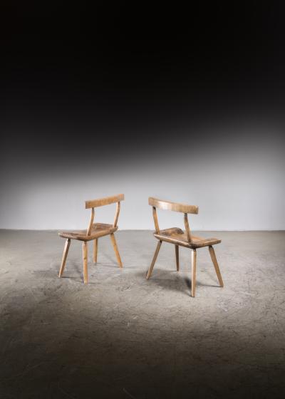 Pair of carved cottage chairs