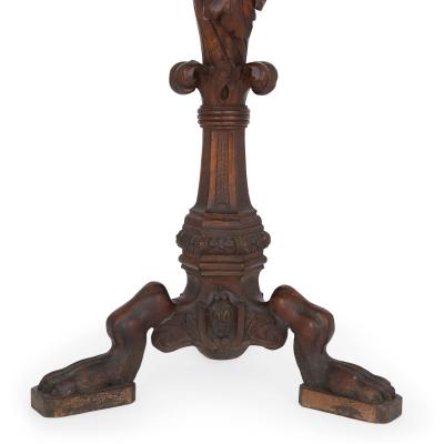 Pair of carved walnut antique Baroque style side tables