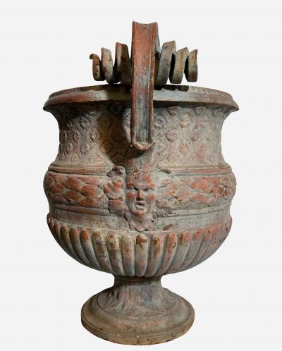 Pair of cast iron garden vases Fonderie dart du Val dOsne France circa 1850