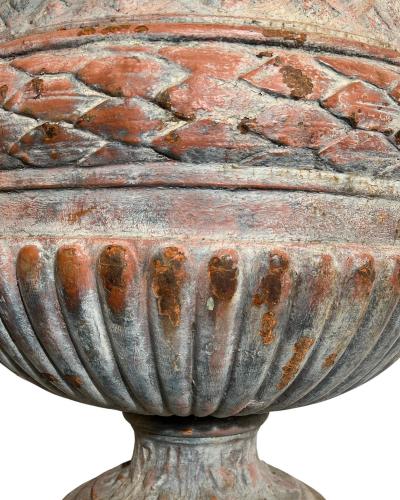 Pair of cast iron garden vases Fonderie dart du Val dOsne France circa 1850