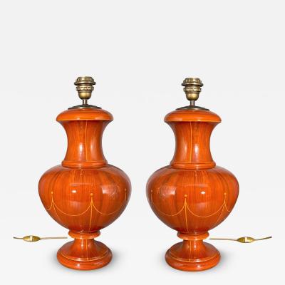 Pair of ceramic lamps by Jean Jacques Roger Maison Jean Roger France circa 1960